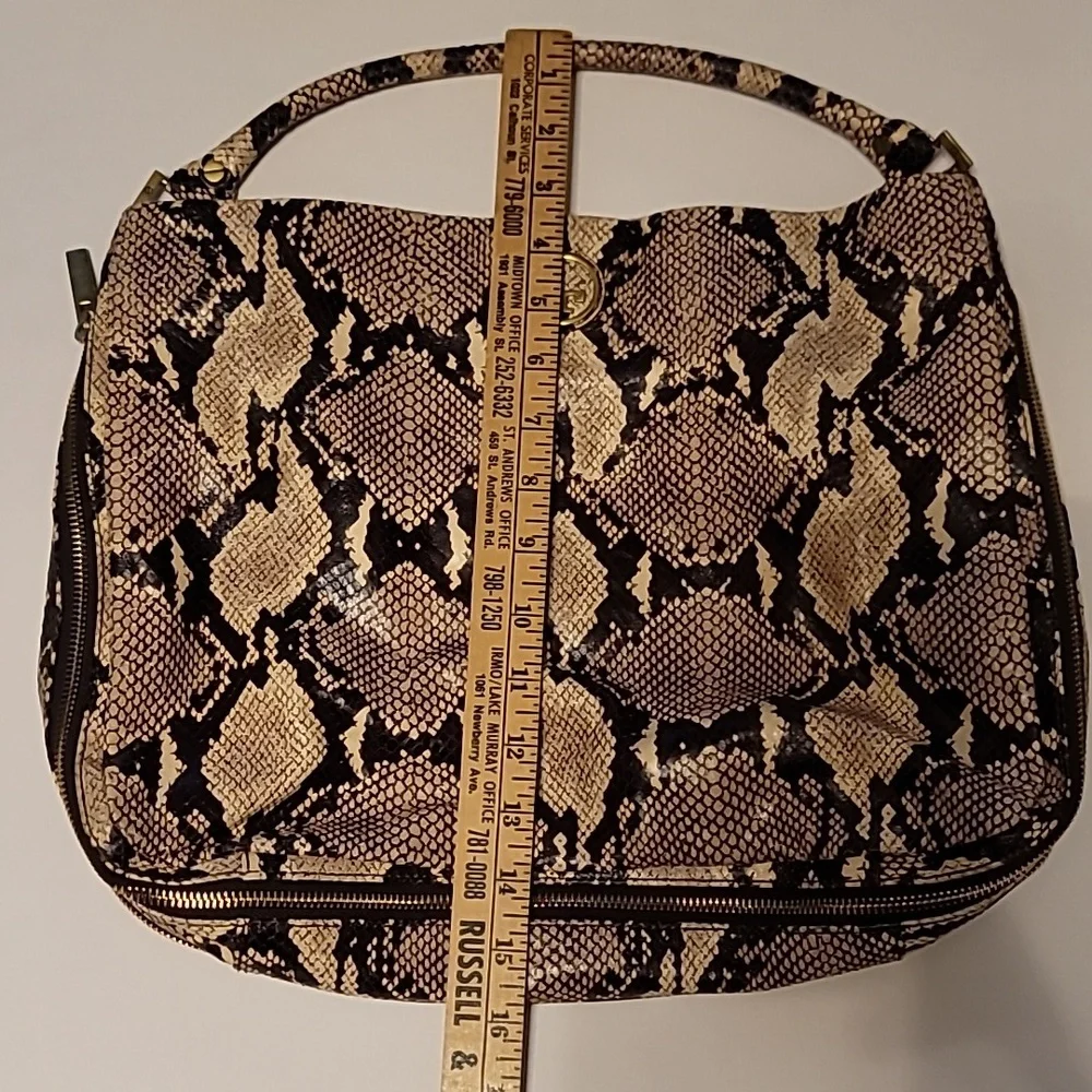 Tory Burch Snakeskin Shoulder Handbag Designer Animal Print Luxury Purse
